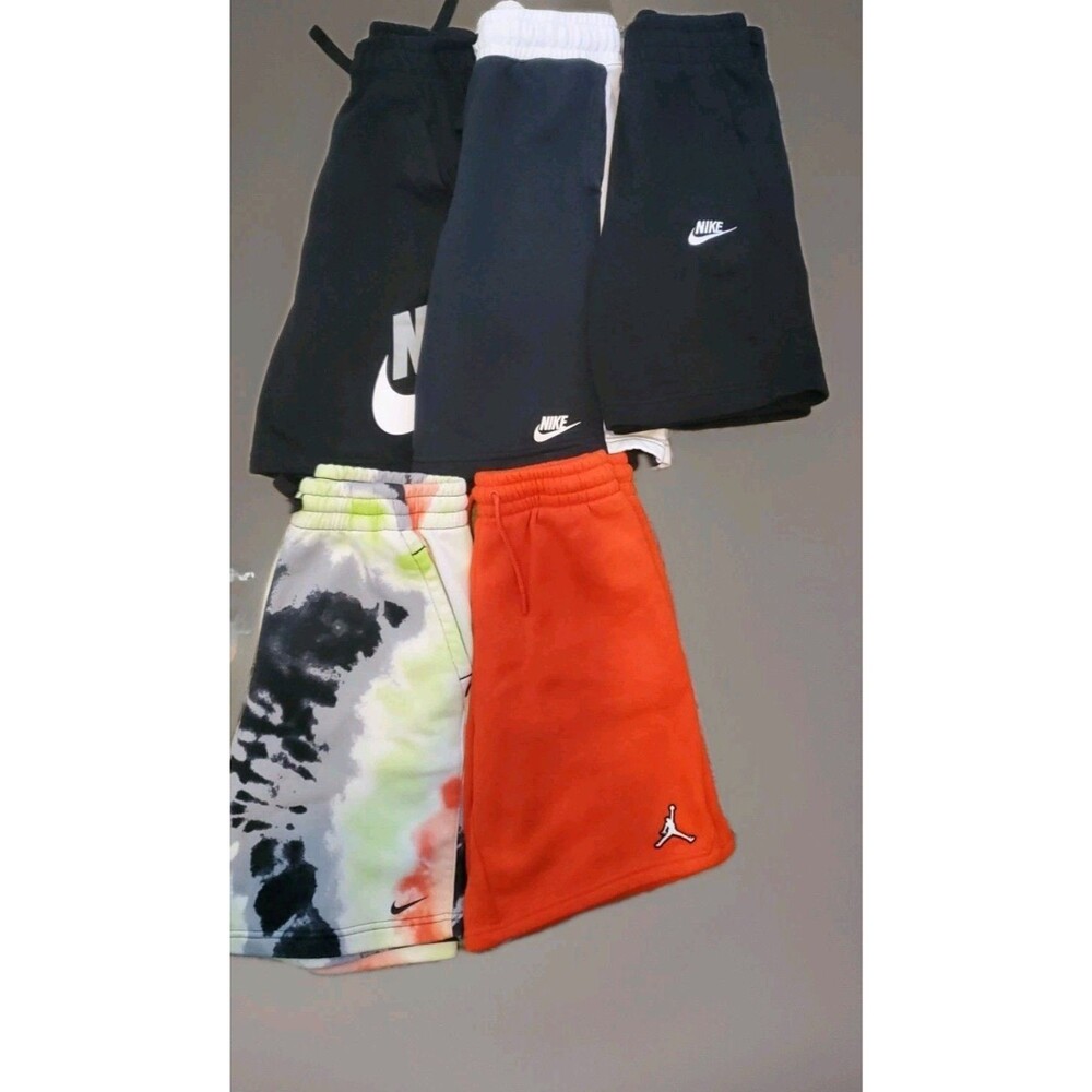 Nike & AIR Jordan Boys Youth Shorts Lot of 5 Sz LARGE Cotton Jogger Black Blue - Picture 13 of 14